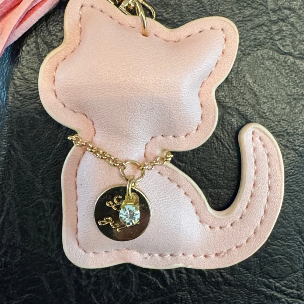 Cat Keychain with Pink w/Gold Accents, NEW